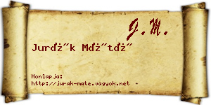 Jurák Máté névjegykártya