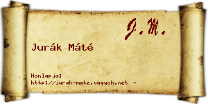 Jurák Máté névjegykártya